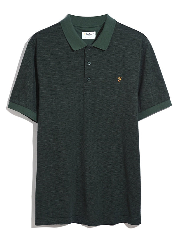 Sefton Jacquard Polo Shirt (Poplar Green) Flat
