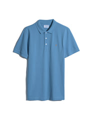 Blanes Organic Cotton Short Sleeve Polo Shirt In Arctic Blue