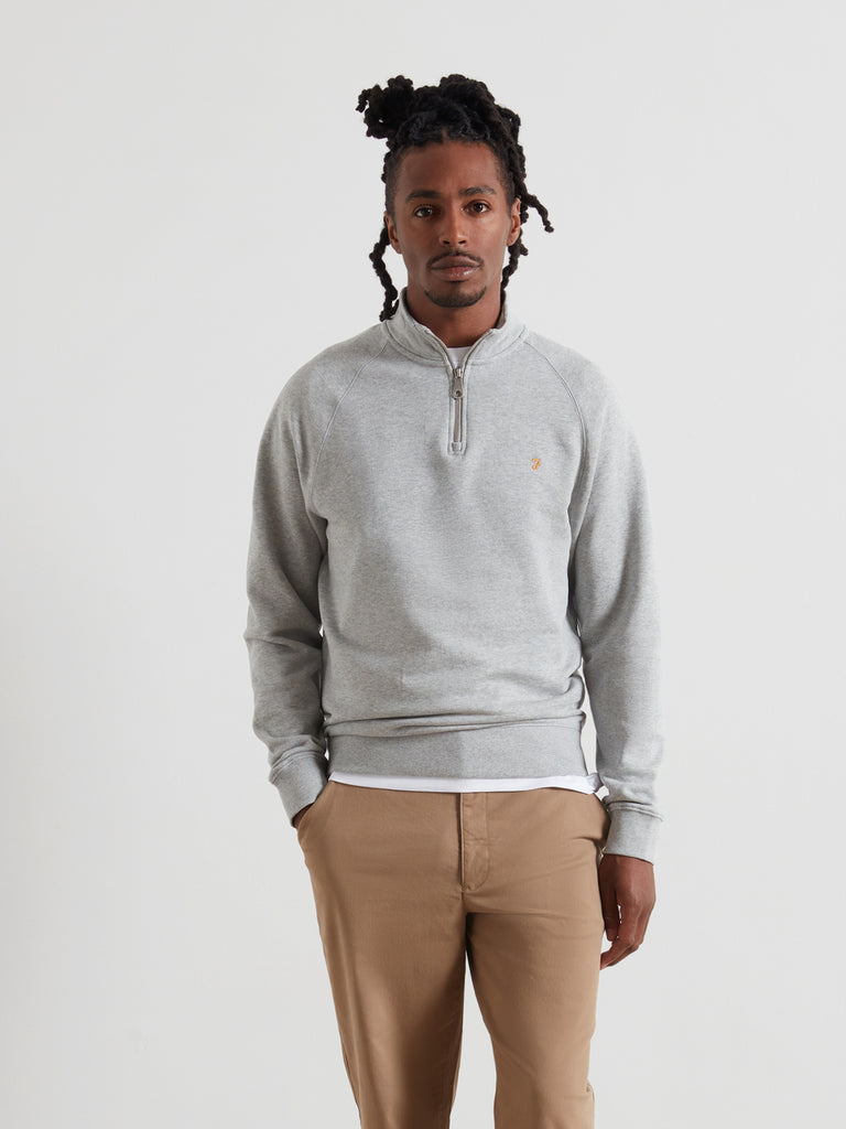 Jim Organic Cotton Quarter Zip Sweatshirt Marl