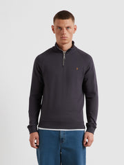 Jim Organic Cotton Quarter Zip Sweatshirt (Submarine Grey) Front