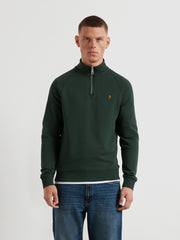 Jim Organic Cotton Quarter Zip Sweatshirt (Poplar Green) Front