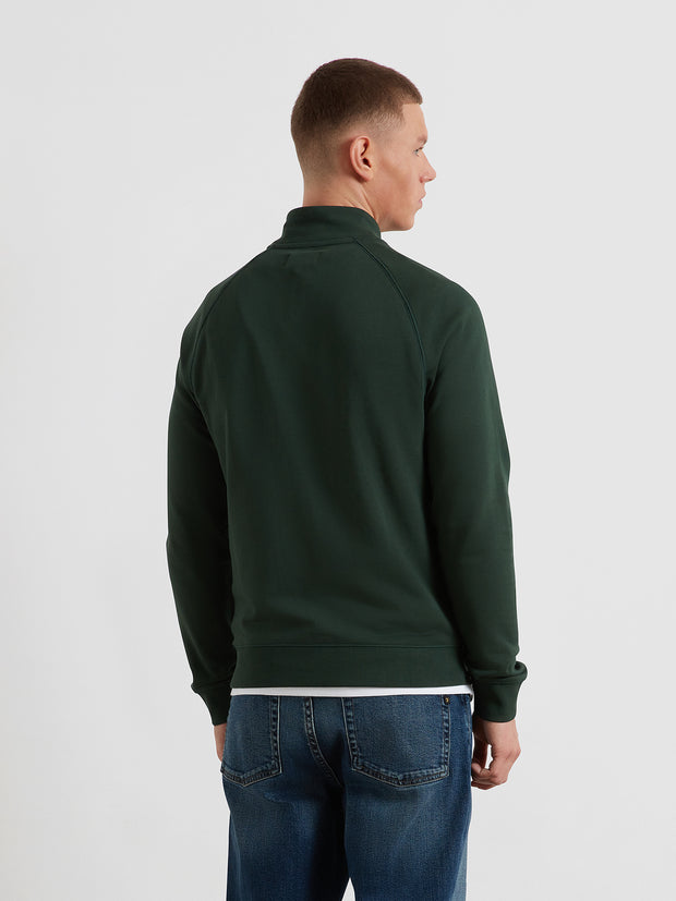 Jim Organic Cotton Quarter Zip Sweatshirt (Poplar Green) Back