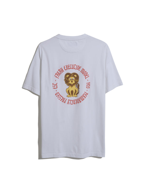 Xavier Lion Graphic Print T-Shirt In White