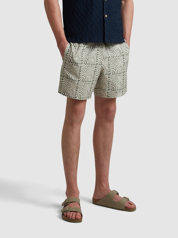 Colbert Fern Print Swim Shorts In Rocket Green