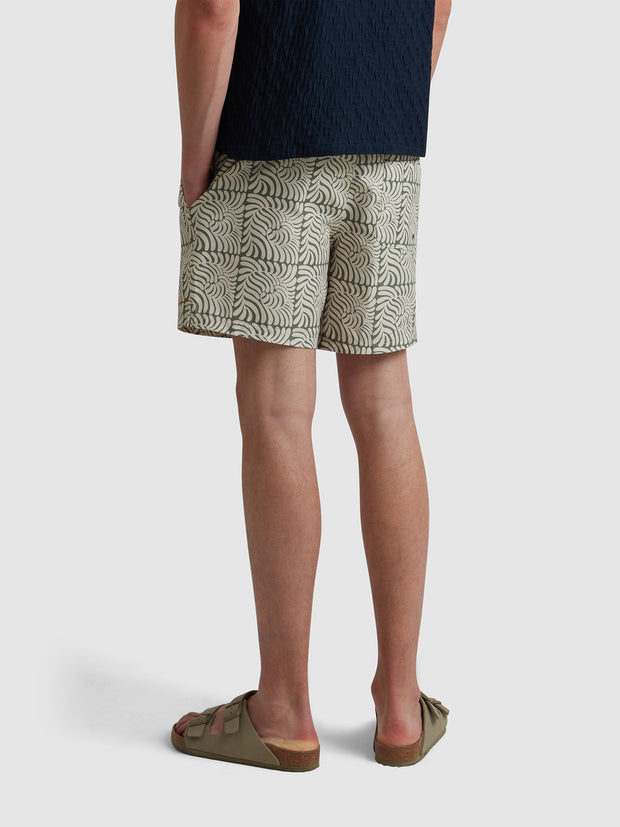 Colbert Fern Print Swim Shorts In Rocket Green