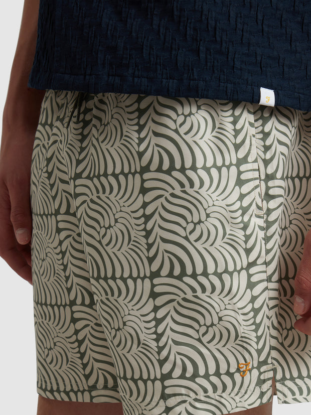 Colbert Fern Print Swim Shorts In Rocket Green