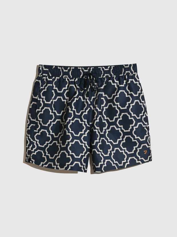 Colbert Medieval Print Swim Shorts In Sigil Blue