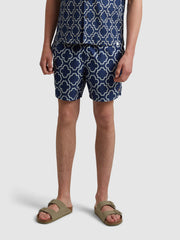 Colbert Medieval Print Swim Shorts In Sigil Blue
