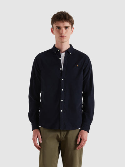 Fontella Slim Fit Corduroy Shirt (True Navy) Front