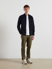 Fontella Slim Fit Corduroy Shirt (True Navy) Styled