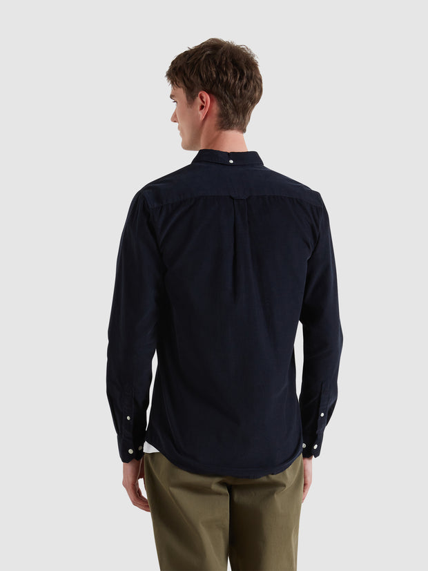 Fontella Slim Fit Corduroy Shirt (True Navy) Back