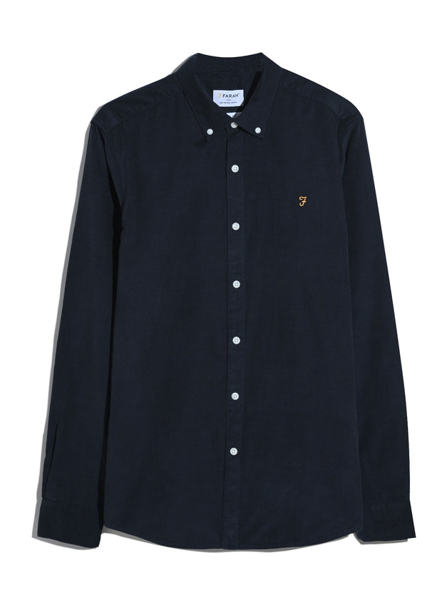 Fontella Slim Fit Corduroy Shirt (True Navy) Flat