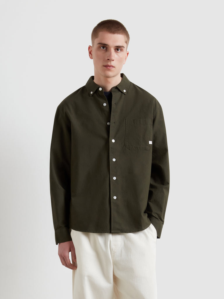 Brewer Box Fit Oxford Shirt Evergreen