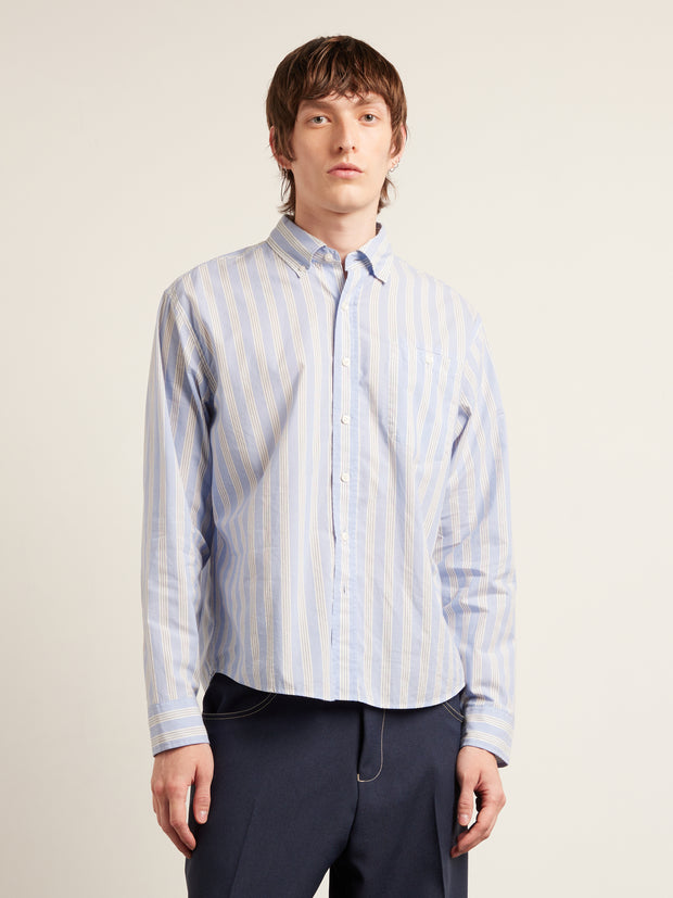 Haskins Archive Stripe Shirt (Sky Blue) Men's Front