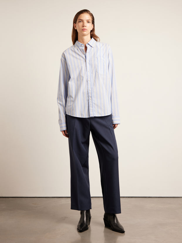 Haskins Archive Stripe Shirt (Sky Blue) Women's Styled