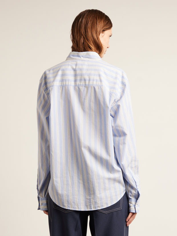 Haskins Archive Stripe Shirt (Sky Blue) Women's Back