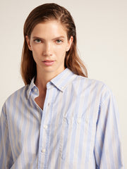 Haskins Archive Stripe Shirt (Sky Blue) Women's Detail