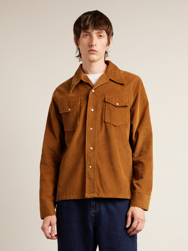 Montwood Archive Cord Overshirt (Rich Tobacco) Men's Front