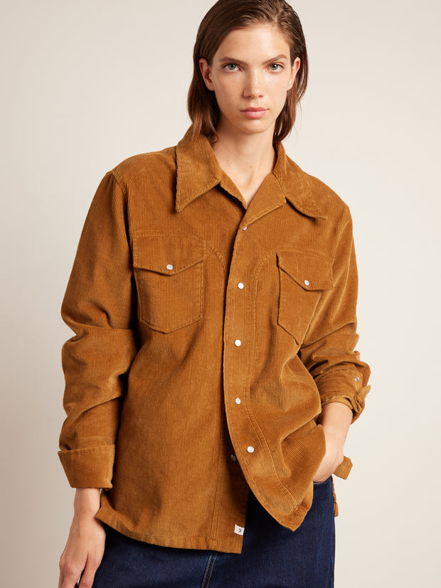 Montwood Archive Cord Overshirt (Rich Tobacco) Women's Detail