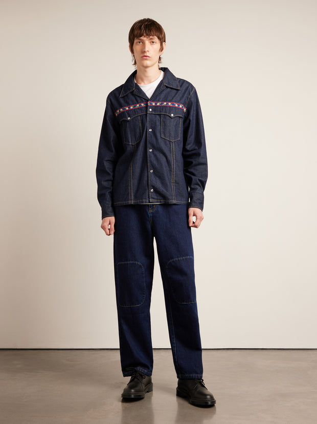 Isidro Archive Denim Shirt (Mid Denim) Men's Styled