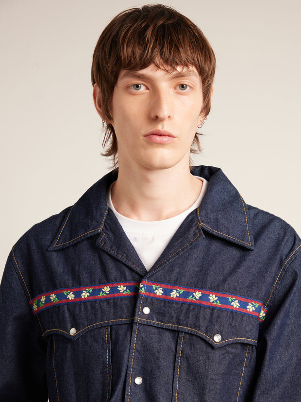 Isidro Archive Denim Shirt (Mid Denim) Men's Detail