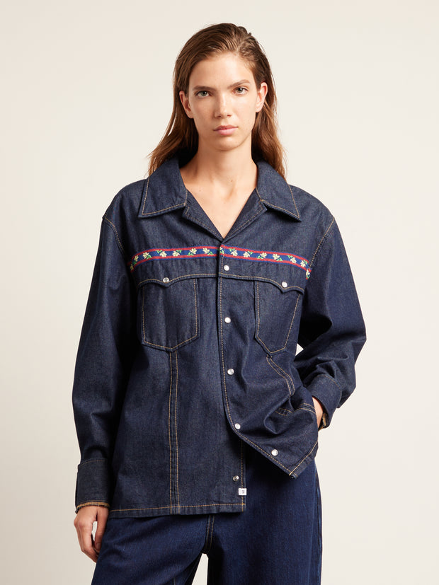 Isidro Archive Denim Shirt (Mid Denim) Women's Front