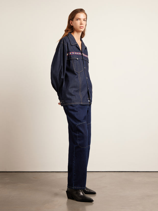 Isidro Archive Denim Shirt (Mid Denim) Women's Styled