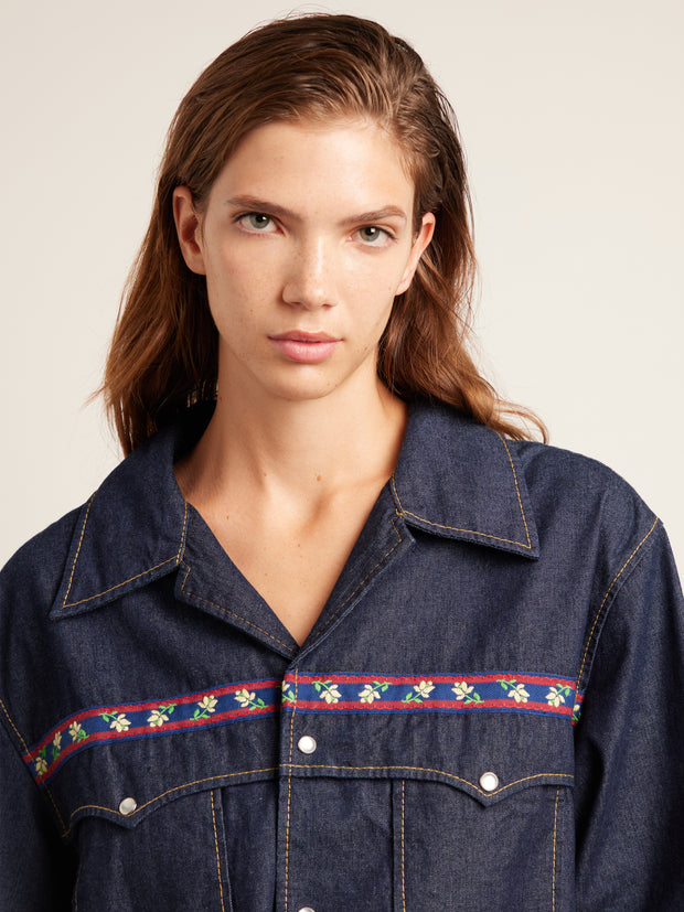 Isidro Archive Denim Shirt (Mid Denim) Women's Detail
