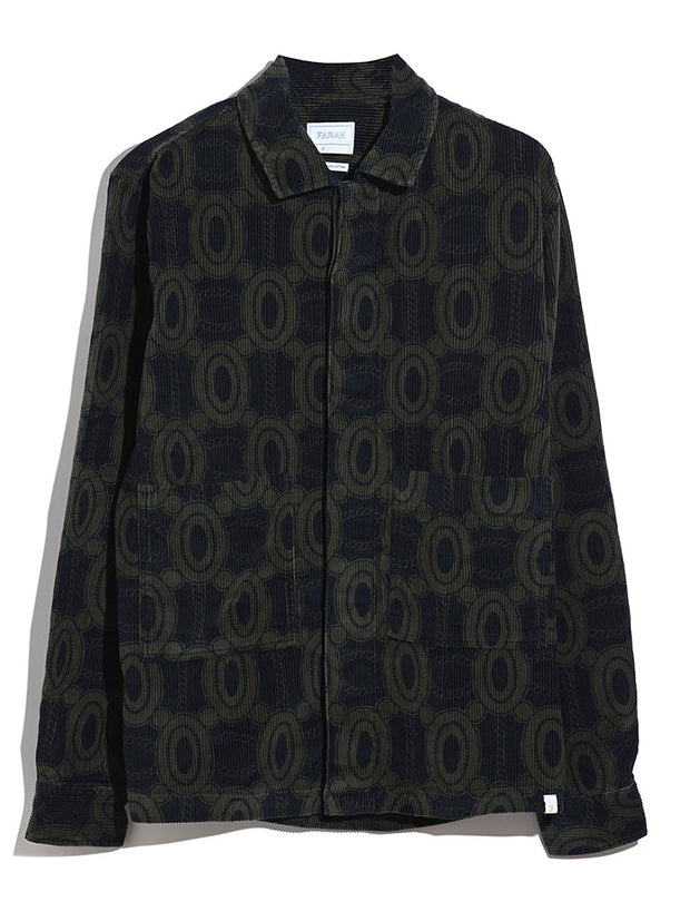 Stanley Cord Overshirt (True Navy) Flat