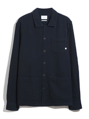 Castlefield Waffle Overshirt (True Navy) Flat