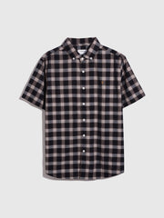 Beckford Relaxed Fit Check Shirt In Smoky Brown