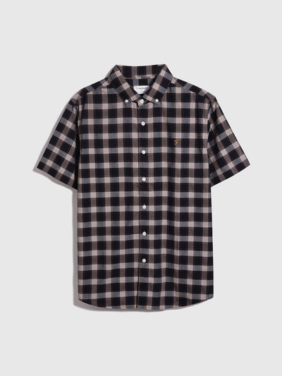 Beckford Relaxed Fit Check Shirt In Smoky Brown
