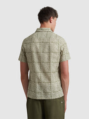 Cadmun Short Sleeve Fern Print Shirt In Rocket Green