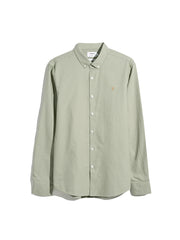 Brewer Slim Fit Organic Cotton Long Sleeve Shirt In Balsam