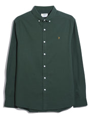 Brewer Slim Fit Organic Cotton Oxford Shirt (Poplar Green) Flat