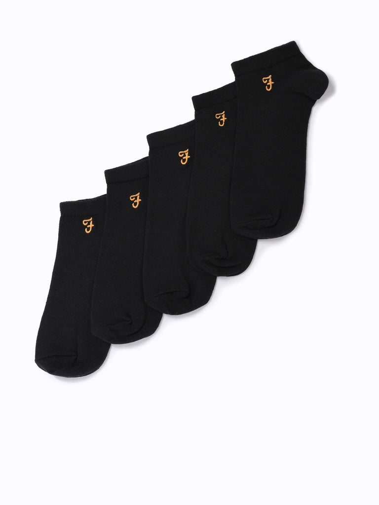 5 Pack Embroidered Trainer Socks