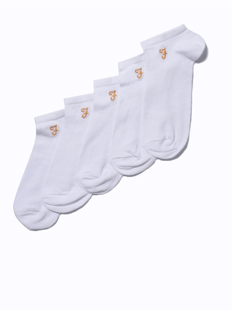 5 Pack Embroidered Trainer Socks