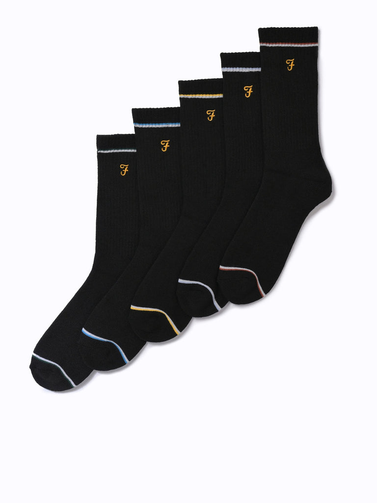 5 Pack Tipped Socks