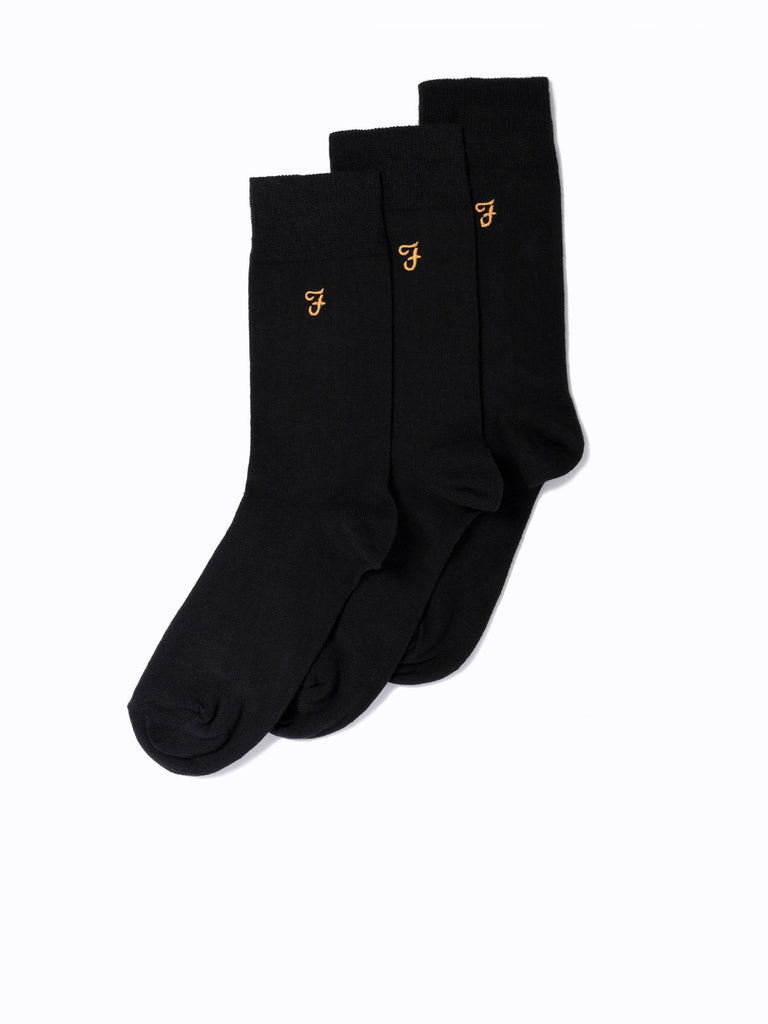 3 Pack Embroidered Socks