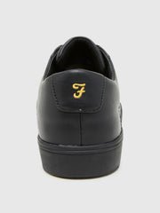 Rigby Cupsole Leather Trainer In Jet Black