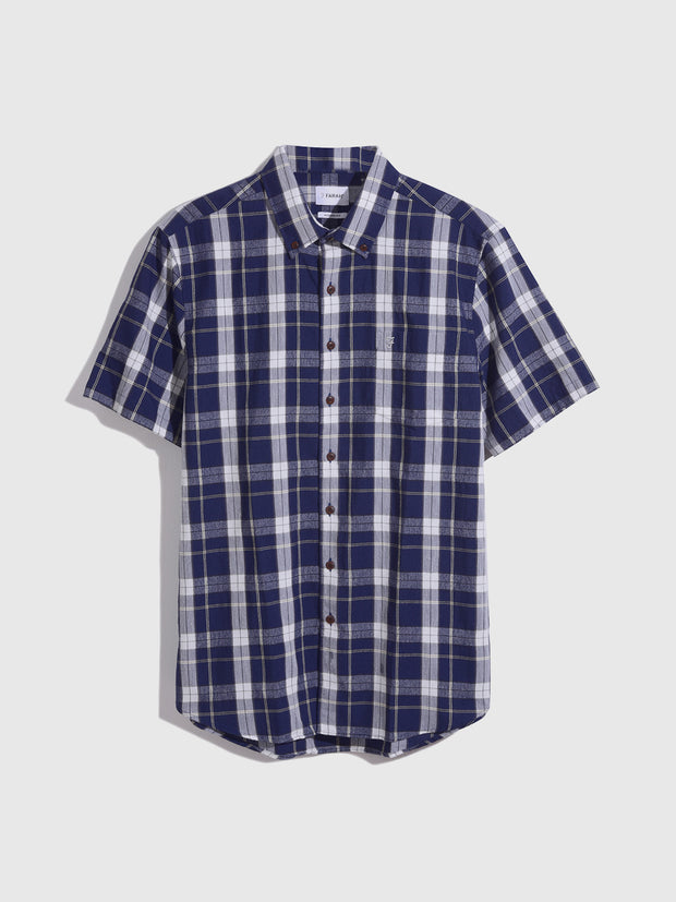 Sullivan Modern Fit Check Shirt In True Navy