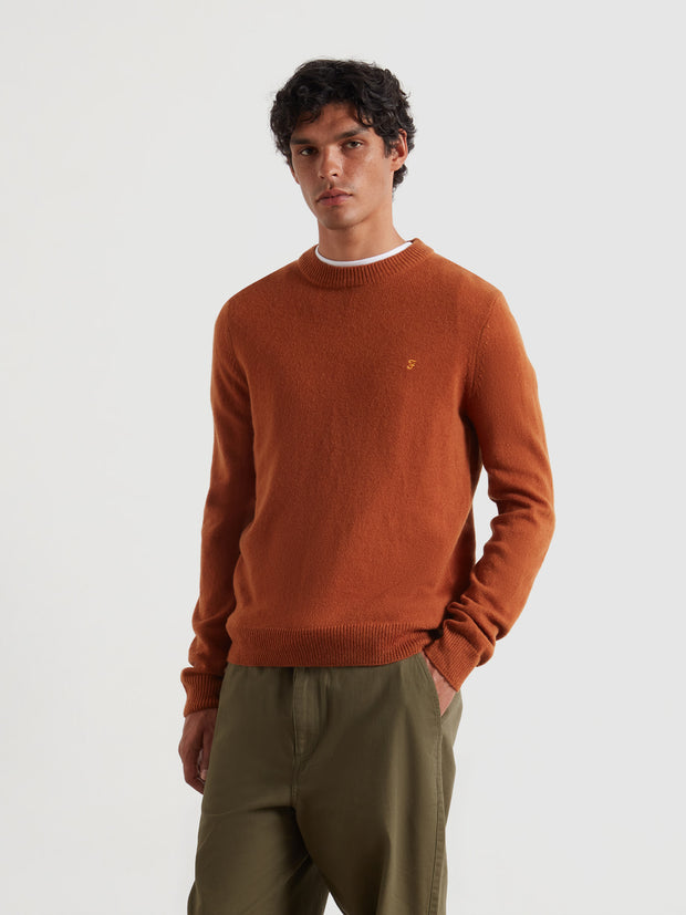 Maidstone Lambswool Sweater (Burnt Ochre) Front