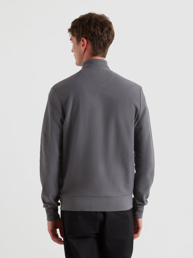 Seaton Zip Through Sweatshirt (Grey Shade) Back