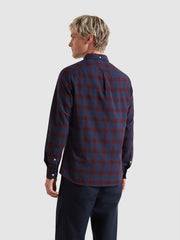 Brewer Check Oxford Shirt (Bordeaux) Back
