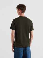 Elton Tipped Pique T-Shirt (Evergreen) Back