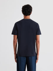 Elton Tipped Pique T-Shirt (True Navy) Back