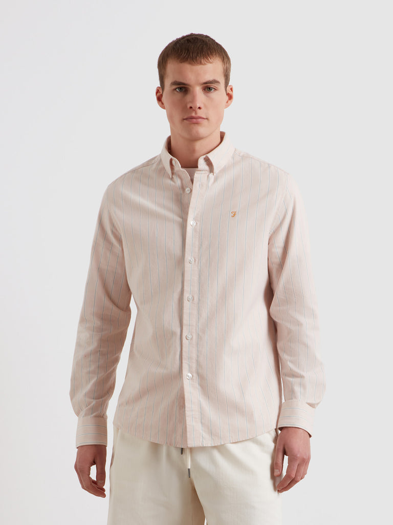 Steen Striped Shirt Floral Marl