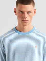 Rushden Striped T-Shirt (Reef Blue) Detail