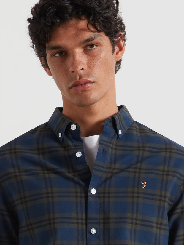 Brewer Check Oxford Shirt (Evergreen) Detail