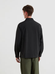 Fintoni Zipped Overshirt (Black) Back